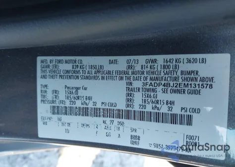 2014 Ford Fiesta Se z USA, uszkodzony, nr VIN 3FADP4BJ2EM131578